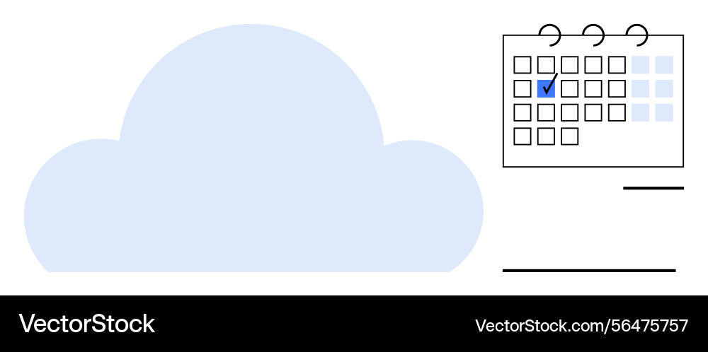Cloud storage concept with scheduled tasks marked Cloud storage concept with scheduled tasks marked vector image
