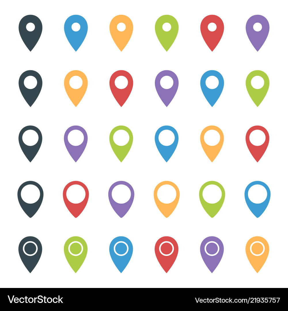 Colorful Map Pointer Set vector image