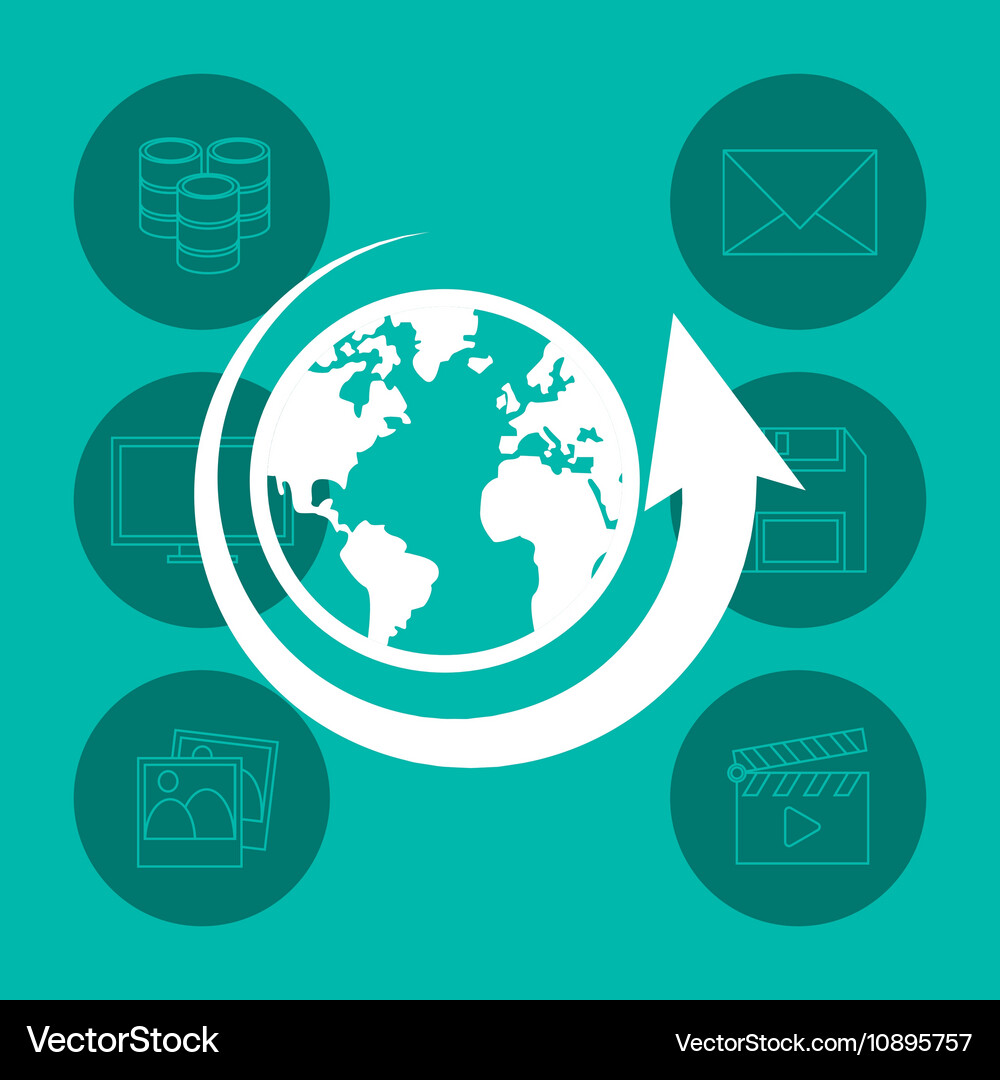 Data center related icons image Vector Image