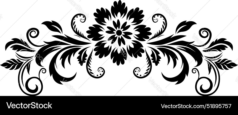 Detaillierte Dralls und Kurven floral schwarz Ornament Detaillierte Dralls und Kurven floral schwarz Ornament vektorbild