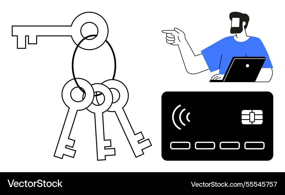 Digital security concept with laptop user smart Digital security concept with laptop user smart vector image