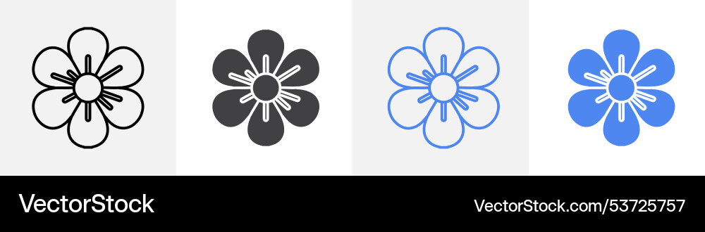 Flower icon set use for web Vector Image