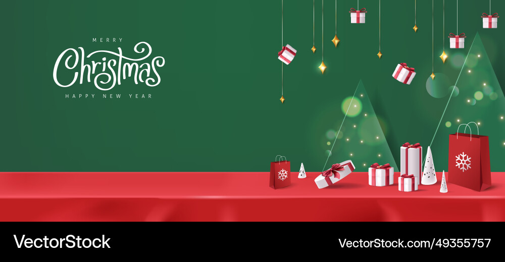 Frohe Weihnachten Banner rote Tischdecke Frohe Weihnachten Banner rote Tischdecke vektorbild