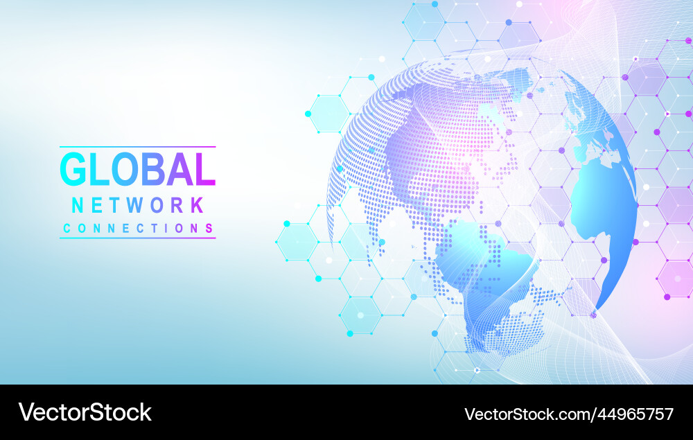 Global network connection concept big data Global network connection concept big data vector image
