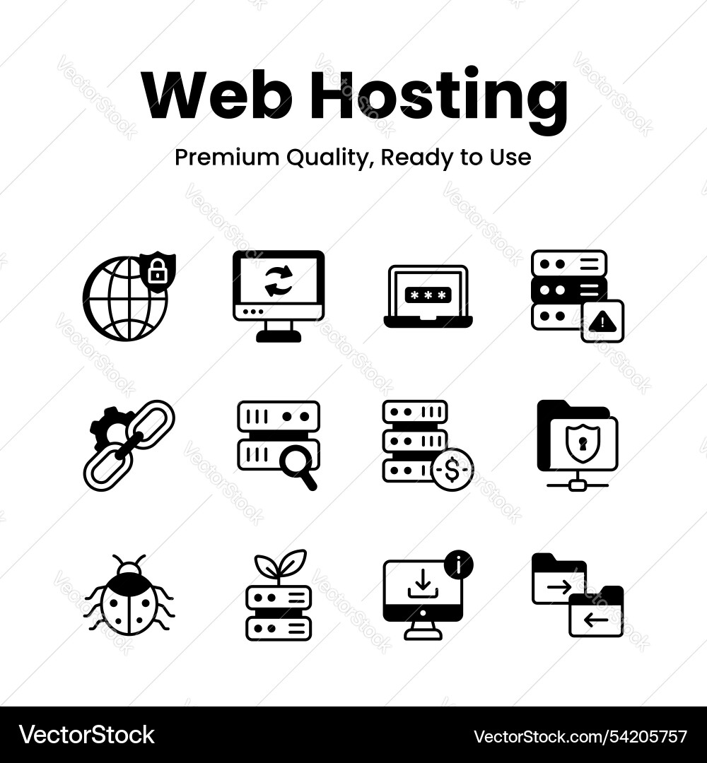 Well designed web hosting icons ready to use Well designed web hosting icons ready to use vector image