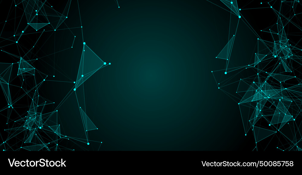 Abstract banner with low poly plexus design vector image