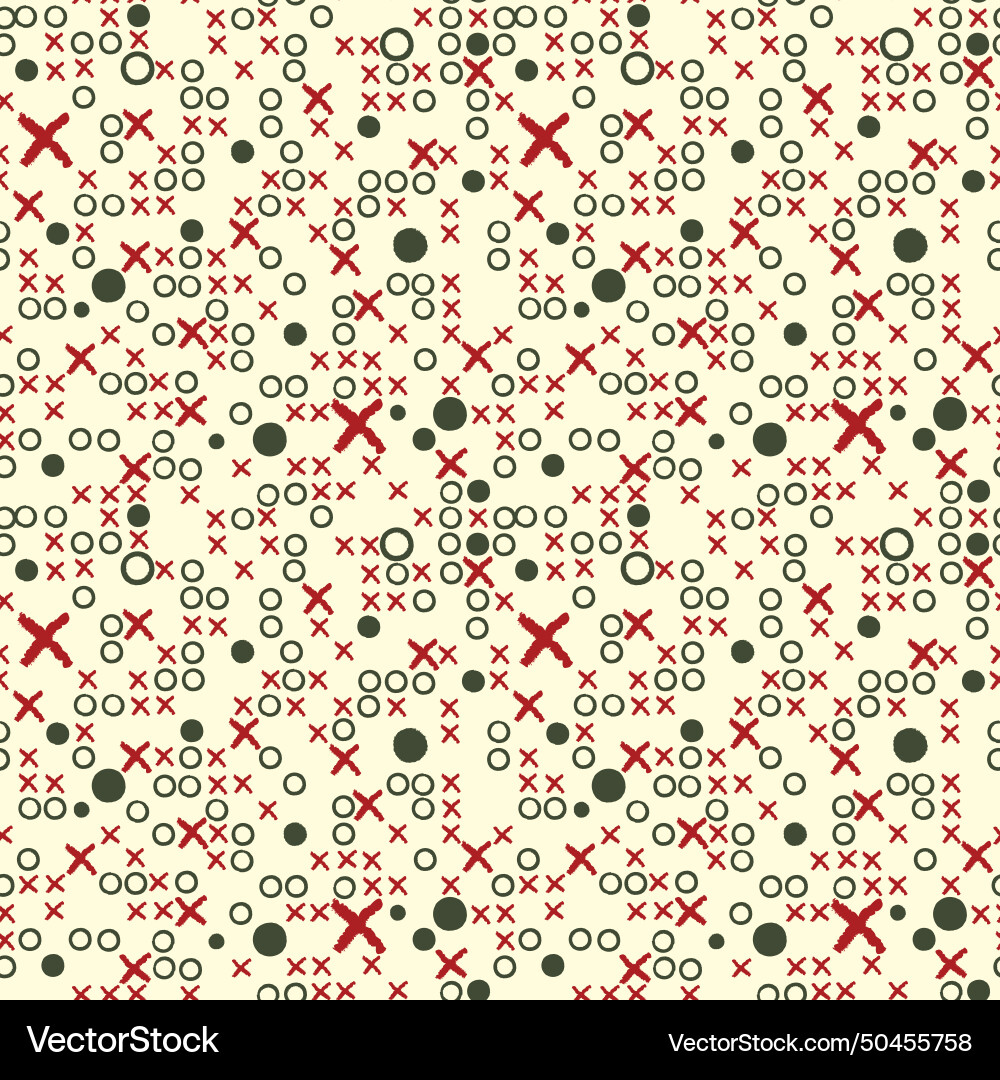 Abstract seamless pattern with crosses and circles Abstract seamless pattern with crosses and circles Vector Image
