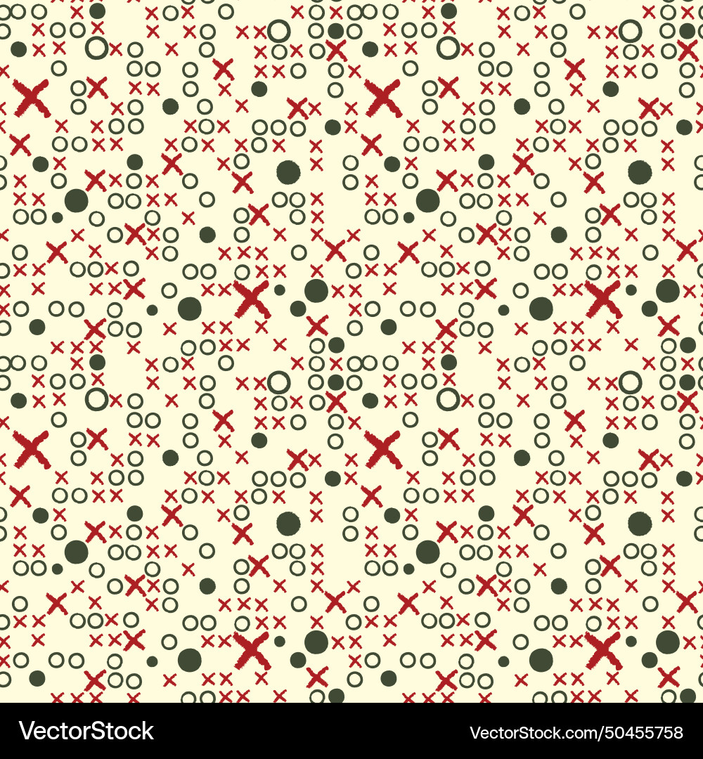 Abstract seamless pattern with crosses and circles vector image