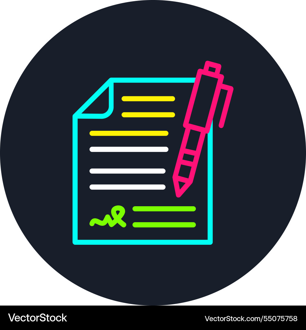 Contract line multi color icon Vector Image