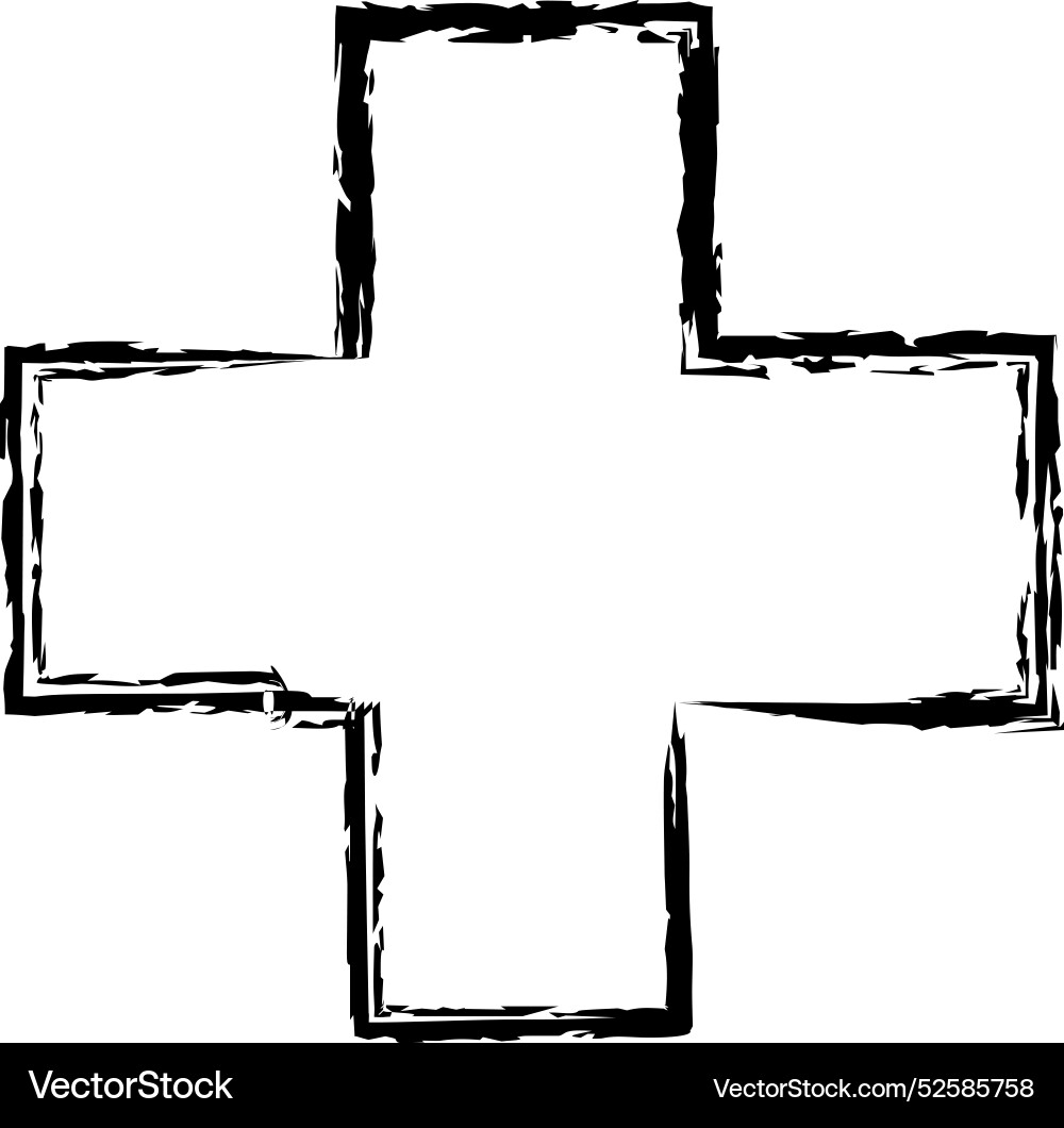 Cross texture symbol element plus sign outline Cross texture symbol element plus sign outline Vector Image