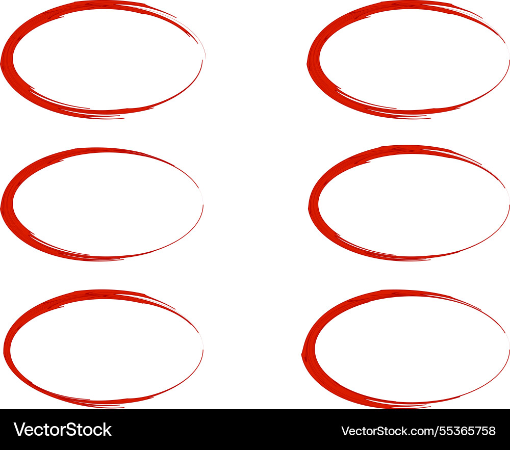 Ellipse red colorful abstract frames set Ellipse red colorful abstract frames set Vector Image