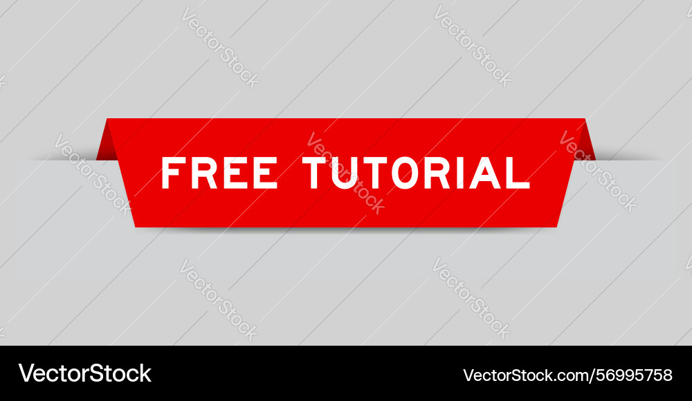 Red color inserted label with word free tutorial Red color inserted label with word free tutorial vector image