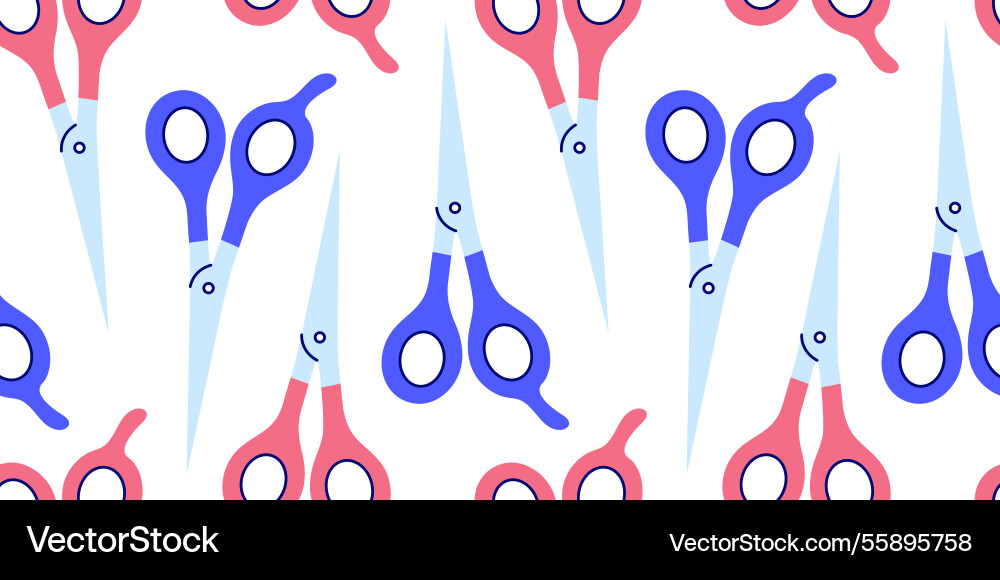 Scissors pattern seamless print cute stationery Scissors pattern seamless print cute stationery vector image