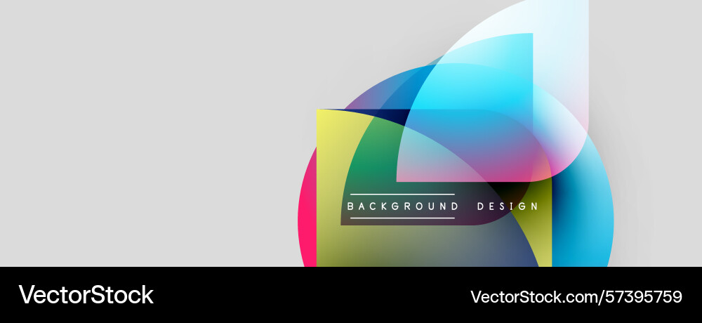 Abstract colorful shapes overlap creating dynamic Vector Image