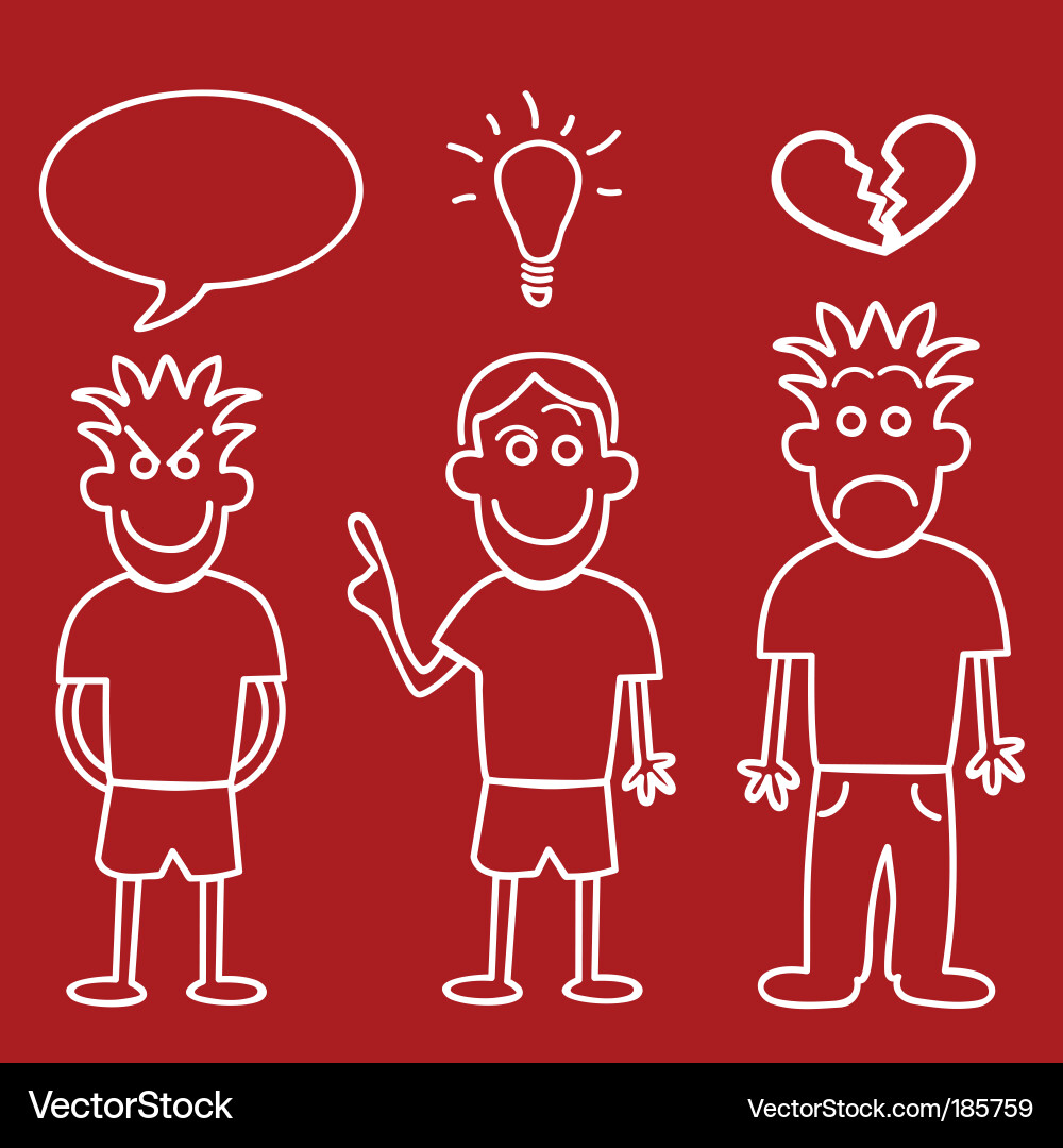 Chalk style characters Vector Image
