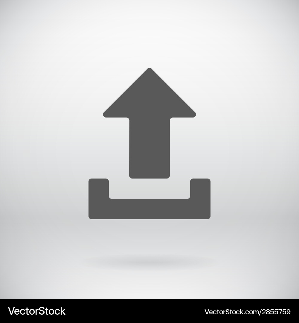Flat download upload icon load symbol button vector image