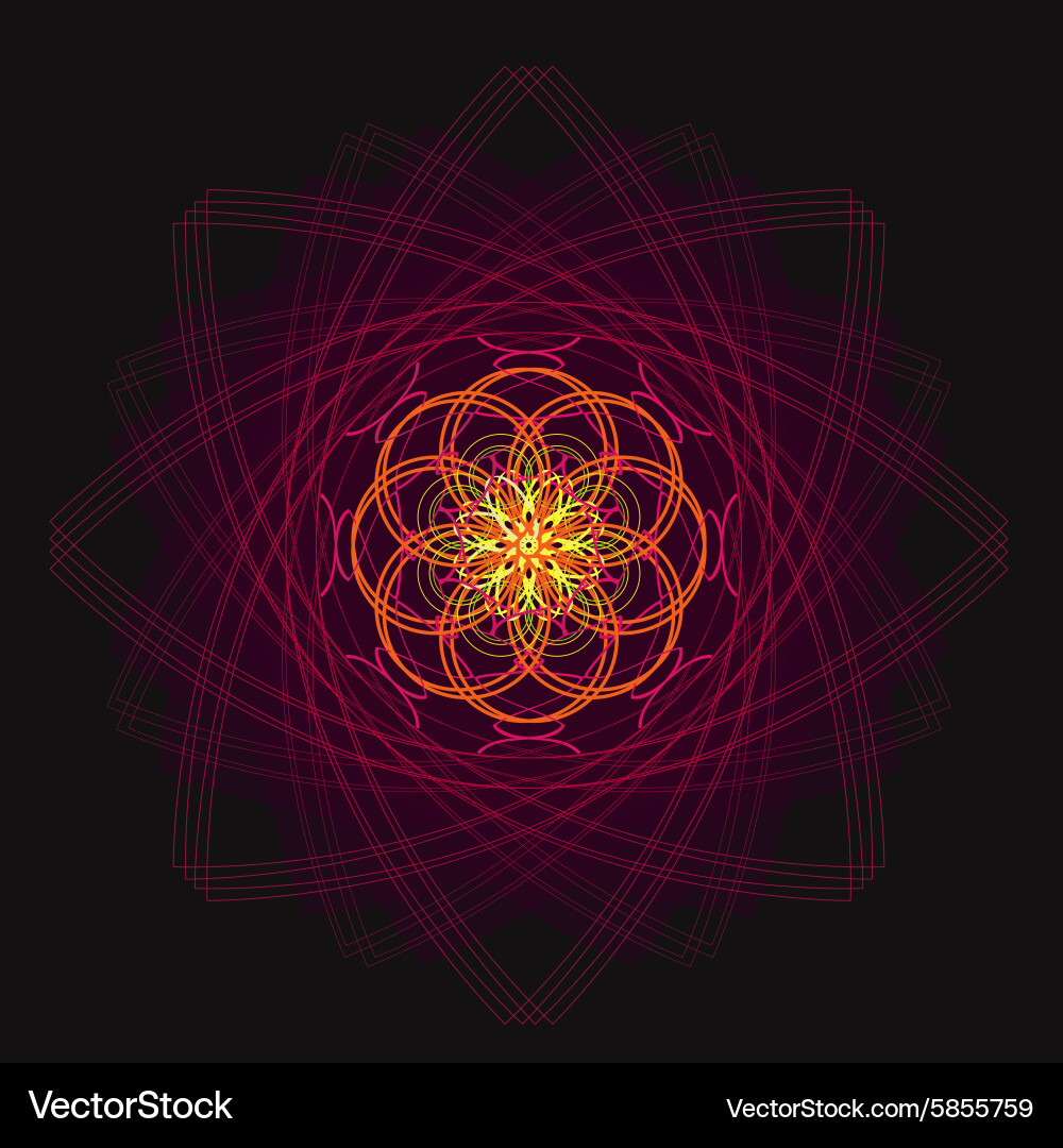 Geometric Purple Lotus Flower Vector Image