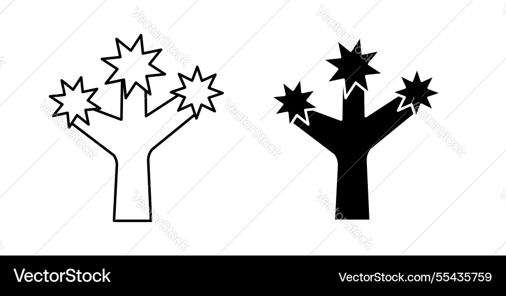 Joshua tree icons thin line designs Joshua tree icons thin line designs Vector Image