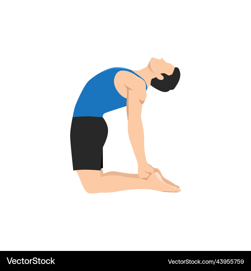 Man doing camel pose or ustrasana exercise Vector Image