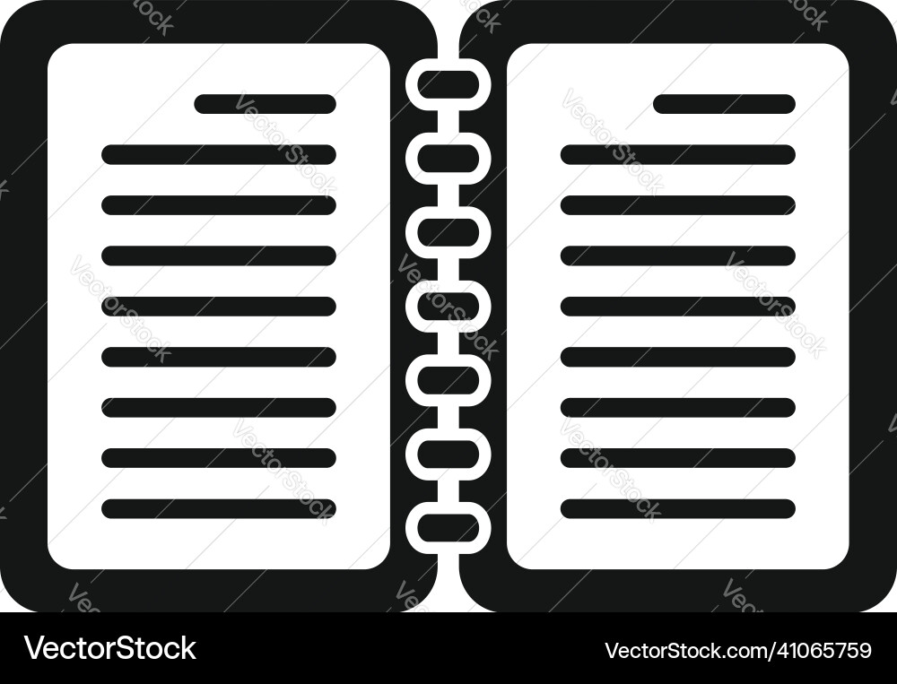 Open notepad icon simple letter text Open notepad icon simple letter text vector image