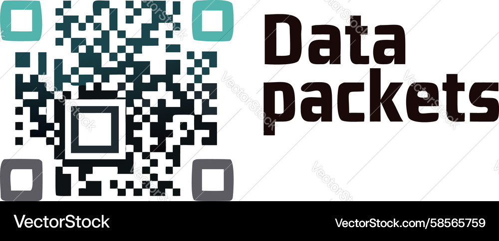 QR Code Data Packets Vector Image