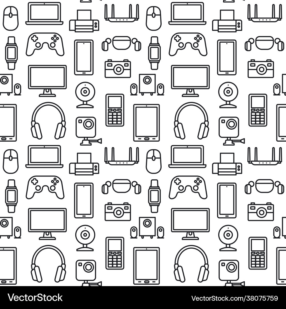 Seamless pattern digital devices Vector Image