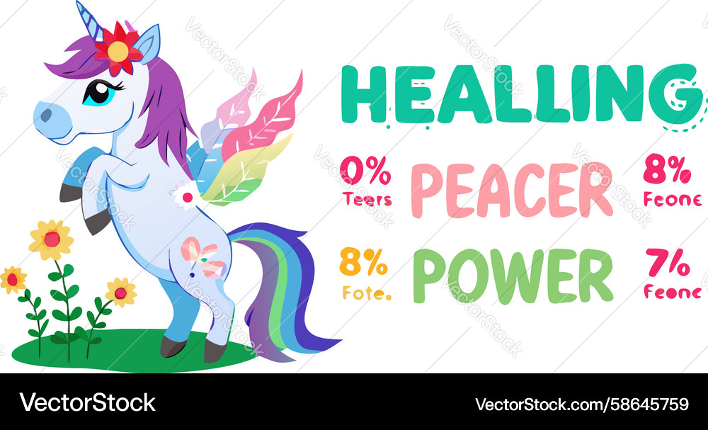 Unicorn Healing UI Element Vector Image