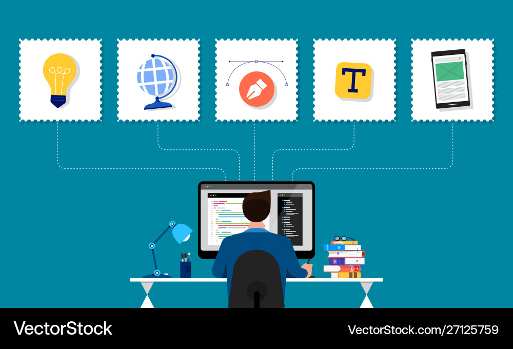 Web design and programmer Web design and programmer vector image