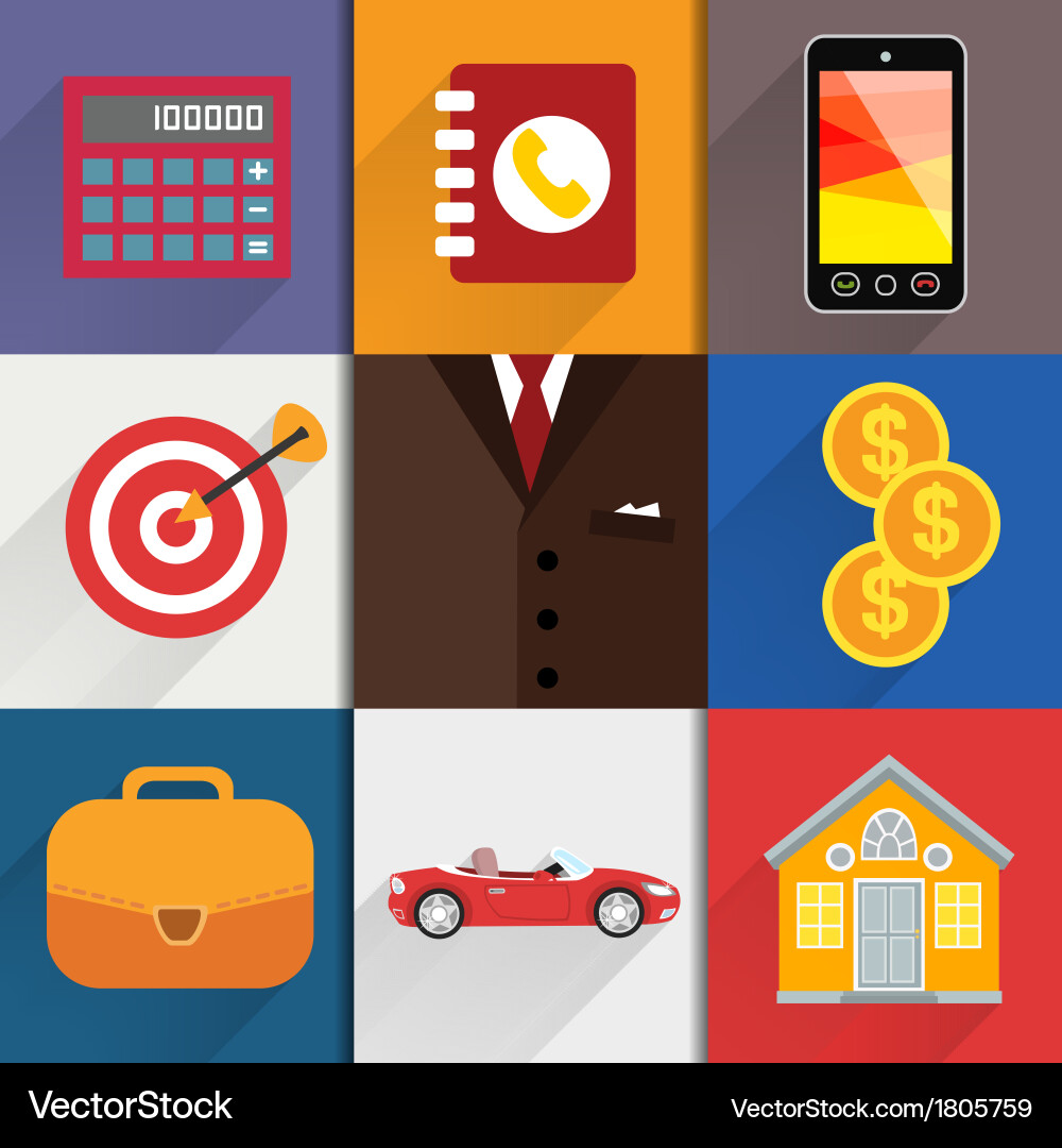 Web design elements with accounting icons vector image