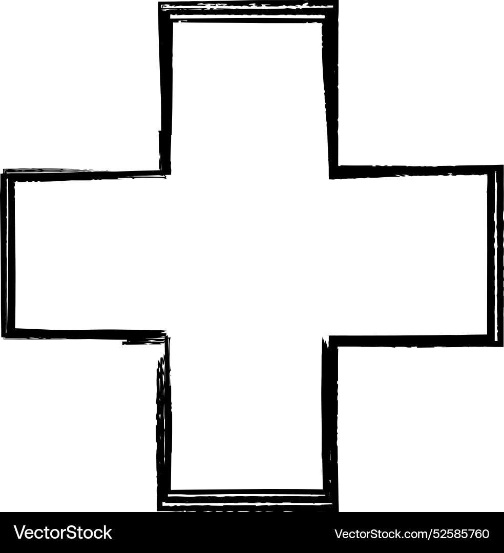 Cross texture symbol element plus sign outline Cross texture symbol element plus sign outline Vector Image