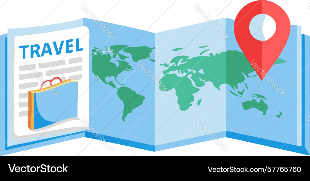 Digital travel map tablet with global location Vector Image