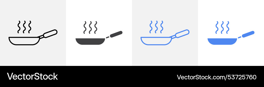 Frying pan icon set use for web Vector Image