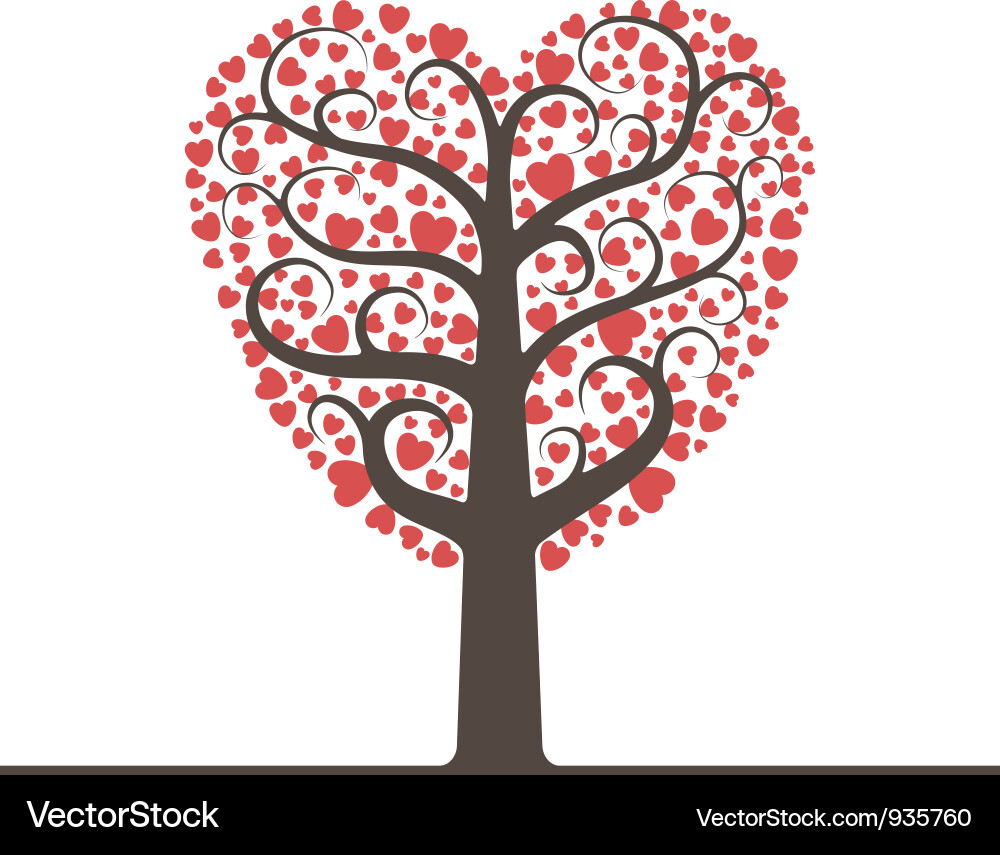 Love tree with space for text Vector Image