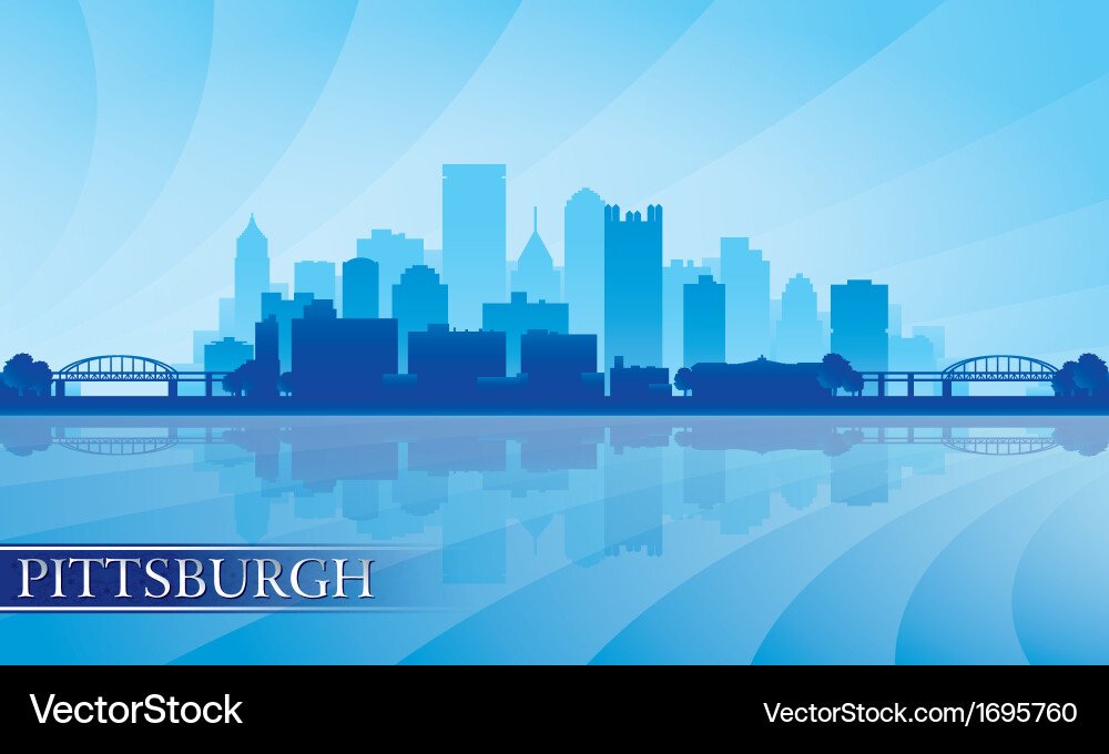 Pittsburgh Skyline Silhouette Vector Image
