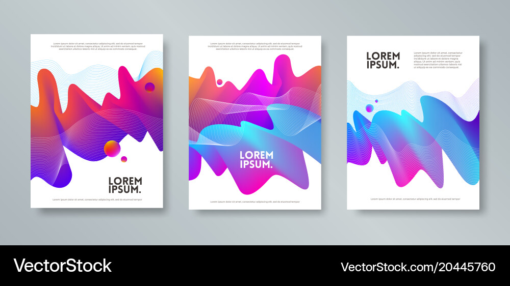 Set of abstract multicolored background vector image