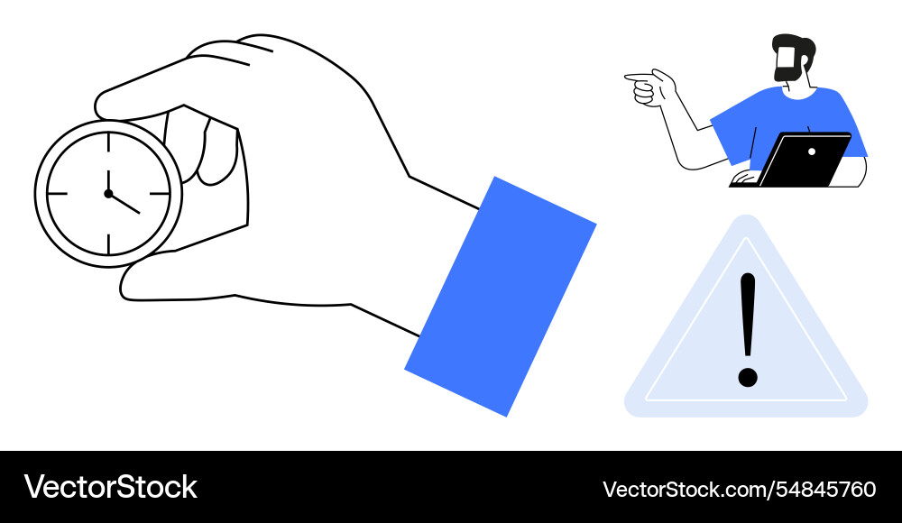 Time management concepts with hand holding clock Time management concepts with hand holding clock vector image