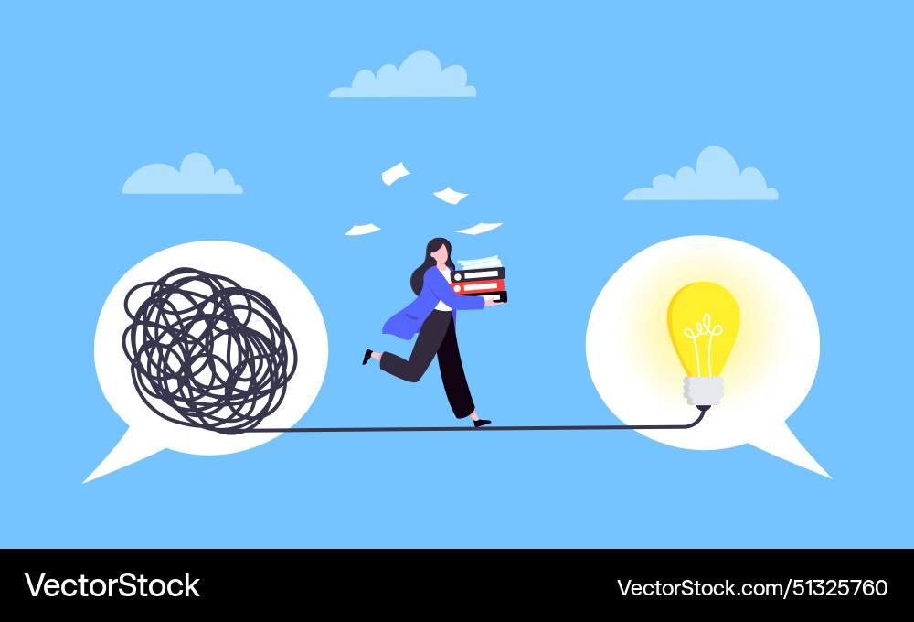 Understanding problem solution simplify challenge Understanding problem solution simplify challenge vector image