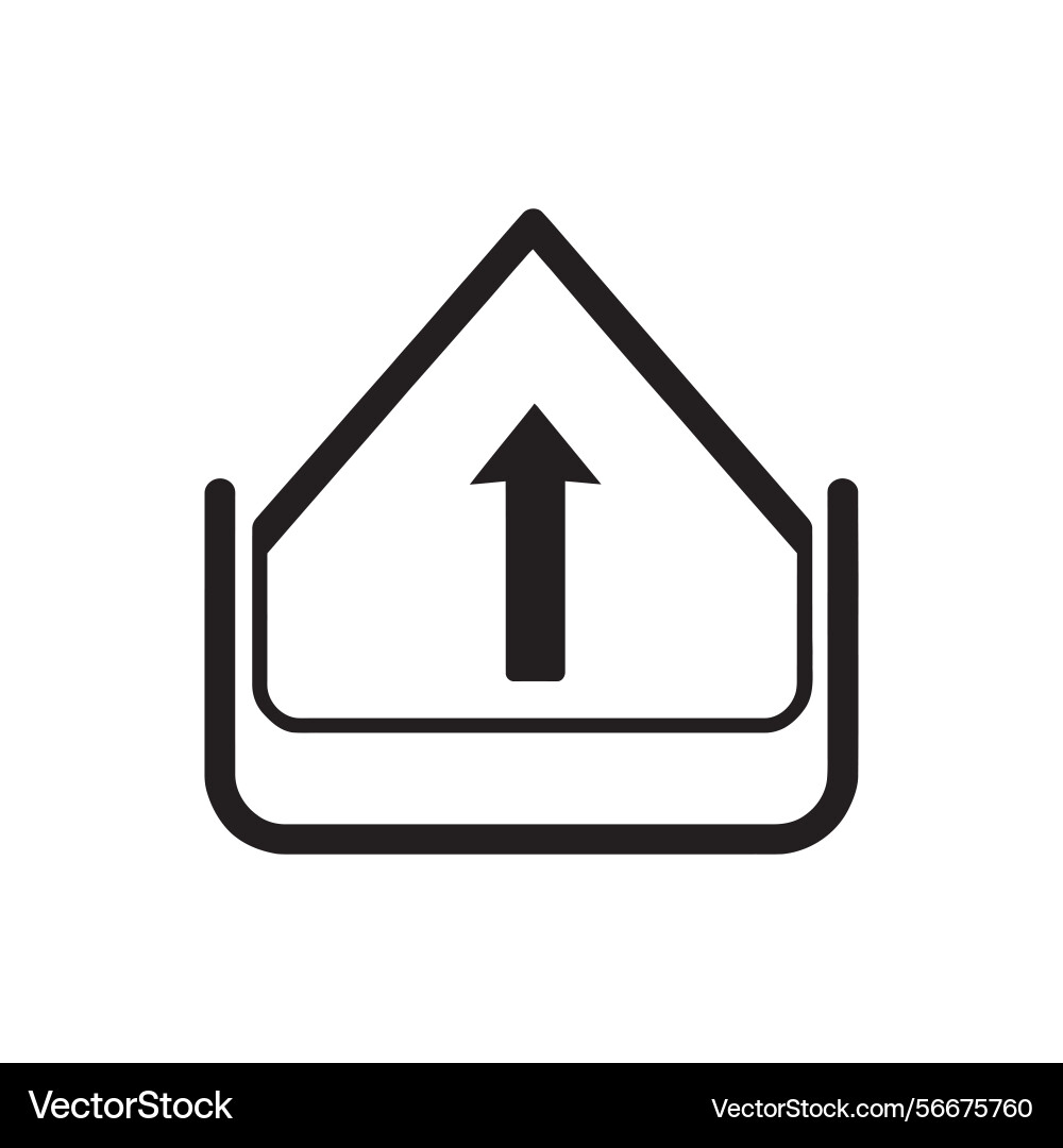Upload symbol icon with up arrow on transparent vector image
