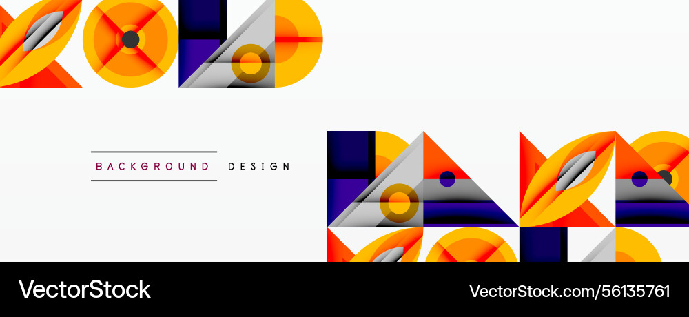 Abstract geometric design overlapping shapes Vector Image