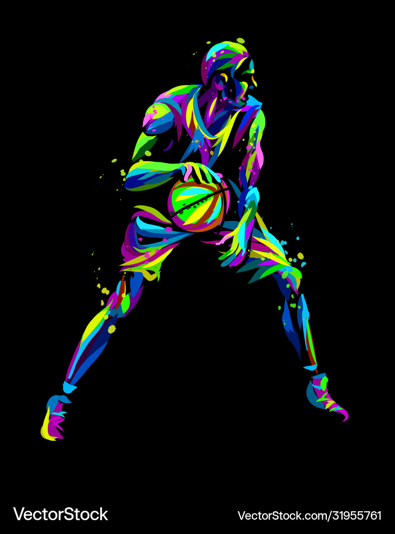Dynamic Basketball Player Splash vector image