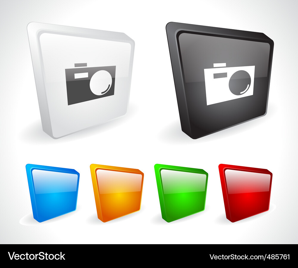 Farbe 3d Tasten für Web Vektorbild