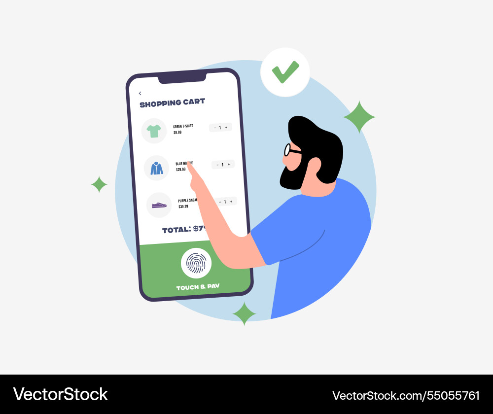 Mobile shopping cart featuring online Mobile shopping cart featuring online vector image