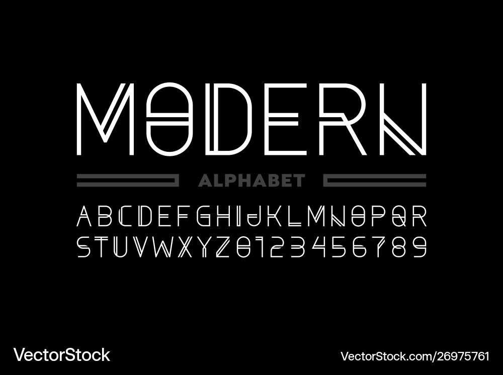 Modern Alphabet Font Collection vector image