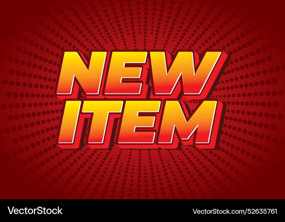New item text effect in 3d style for print ad vector image