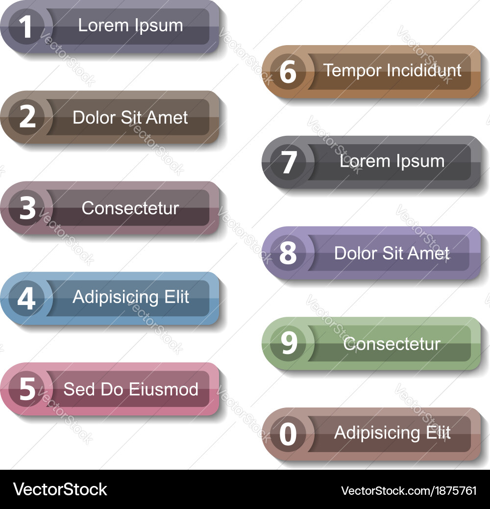Number Element Collection Vector Image