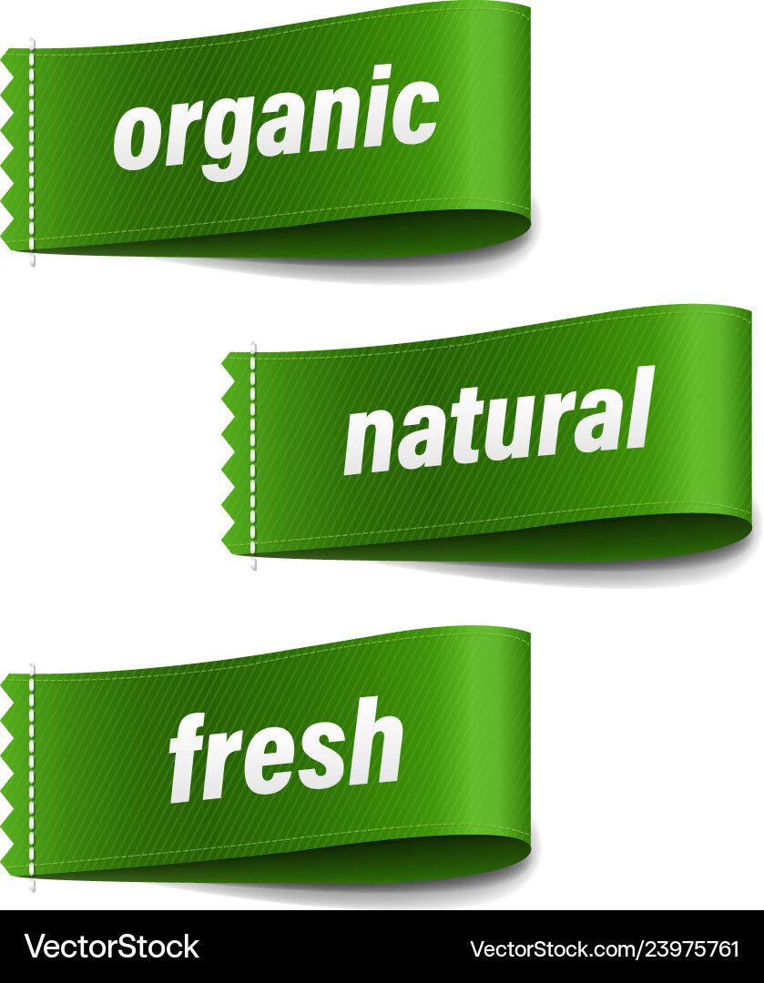 Organic labels set Royalty Free Vector Image - VectorStock