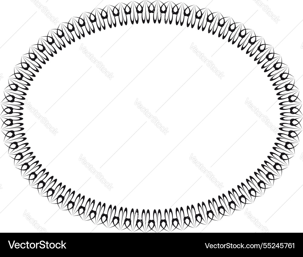 Oval border basic shapes monogram frame vector image
