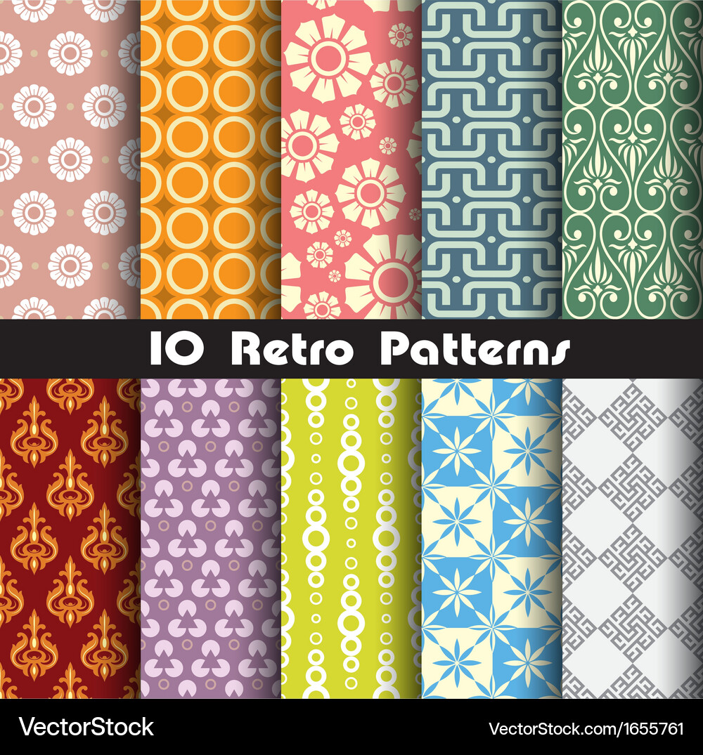 Retro Geometric Pattern Tile Vector Image