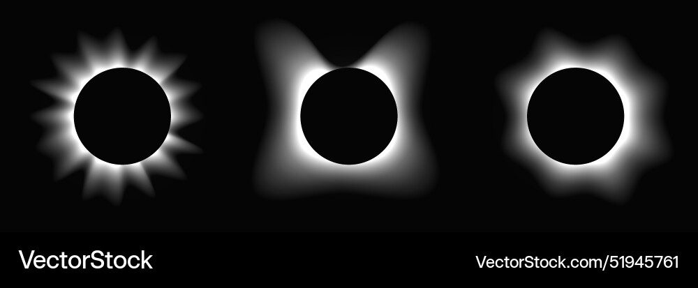Set of circle illuminate light frames Vector Image