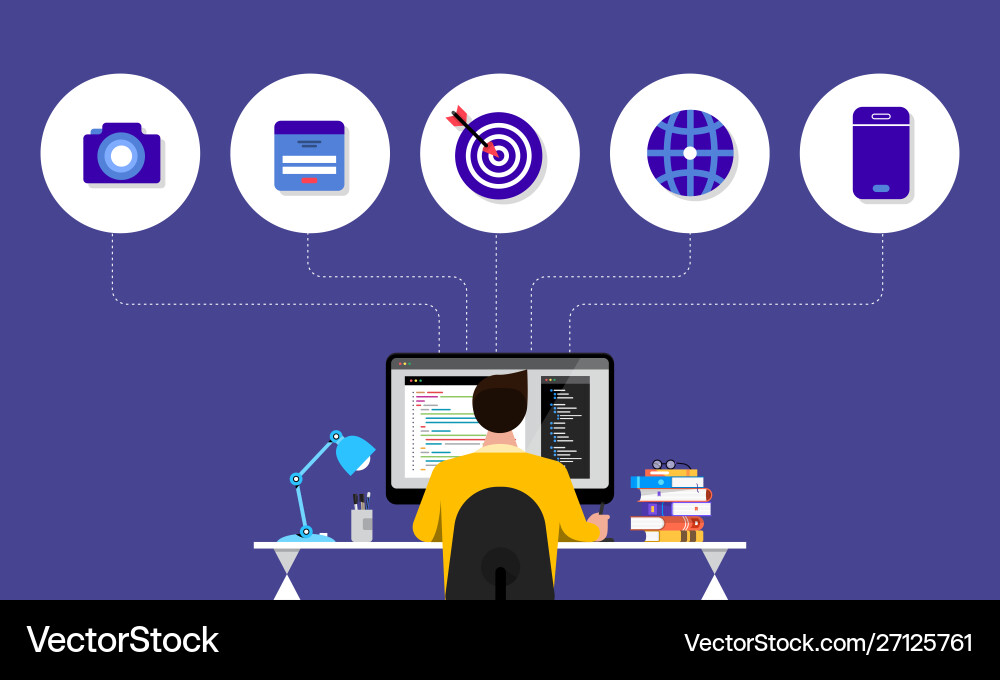 Web design and programmer Web design and programmer vector image